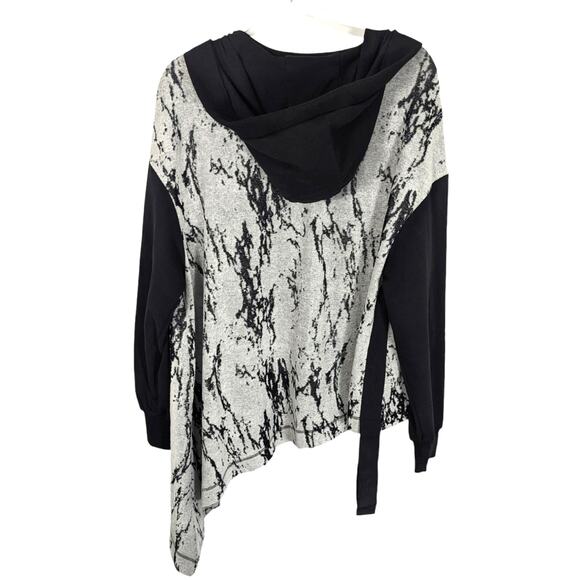 L-NK by Ogi Antunac Zip Front Hoodie Asymmetric Terry Cotton Jacket Small - Picture 2 of 11